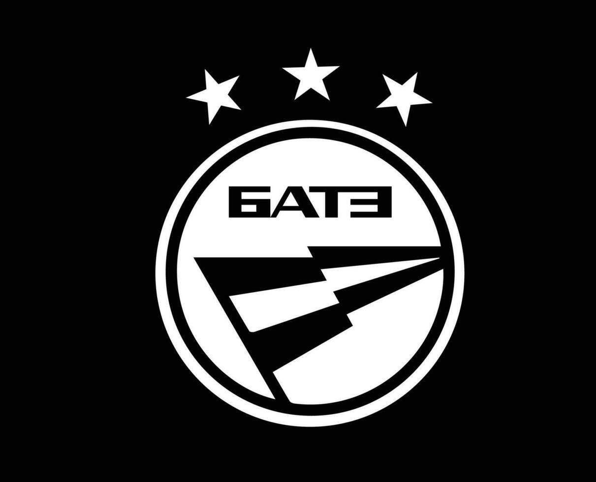 FK Bate Borisov Club Logo Symbol White Belarus League Football Abstract Design Vector Illustration With Black Background