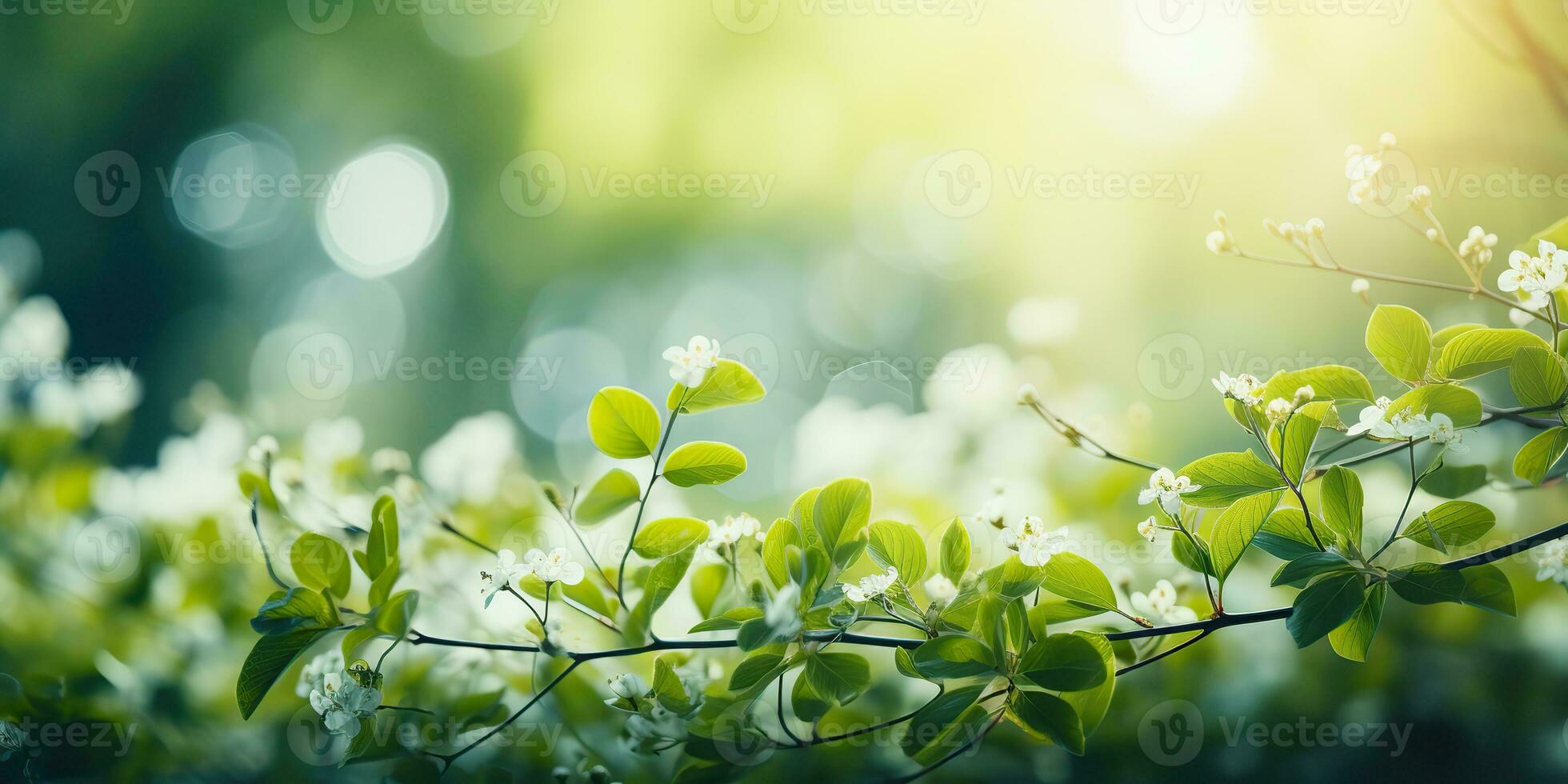 AI Generated. AI Generative. Foliage forest tree leaves plant green nature outdoor mock up background decoration. Graphic Art photo