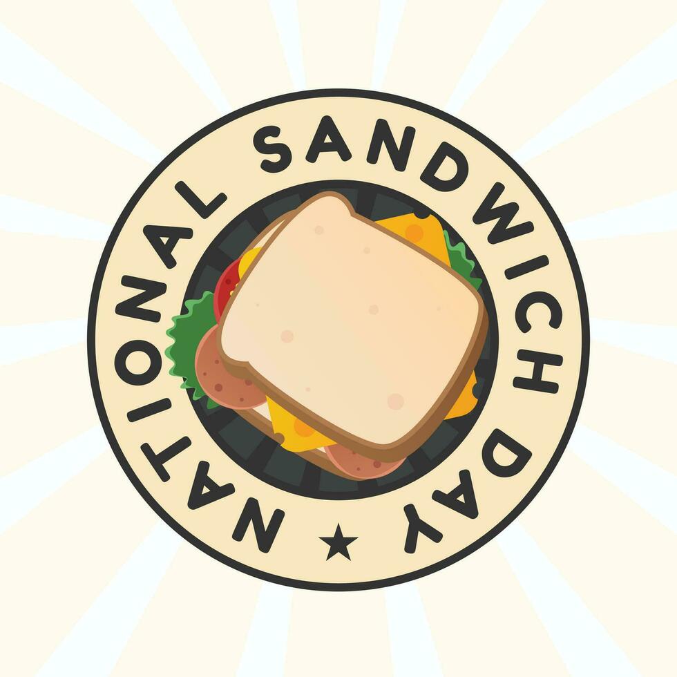 National Sandwich Day vector design template good for celebration usage. sandwich vector illustration. sandwich illustration image. vector eps 10.