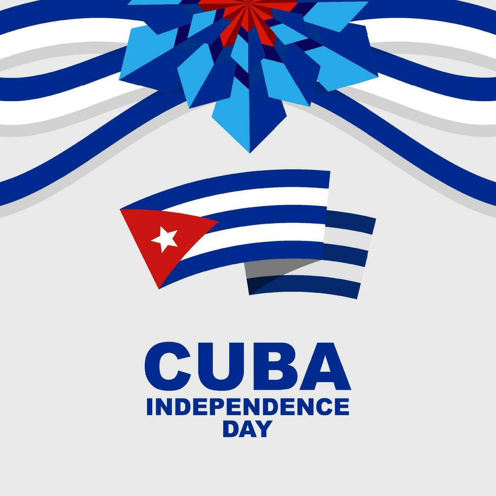 Cuba Independence Day is celebrated on October 10. Banner background design with Cuba flag. Vector illustration