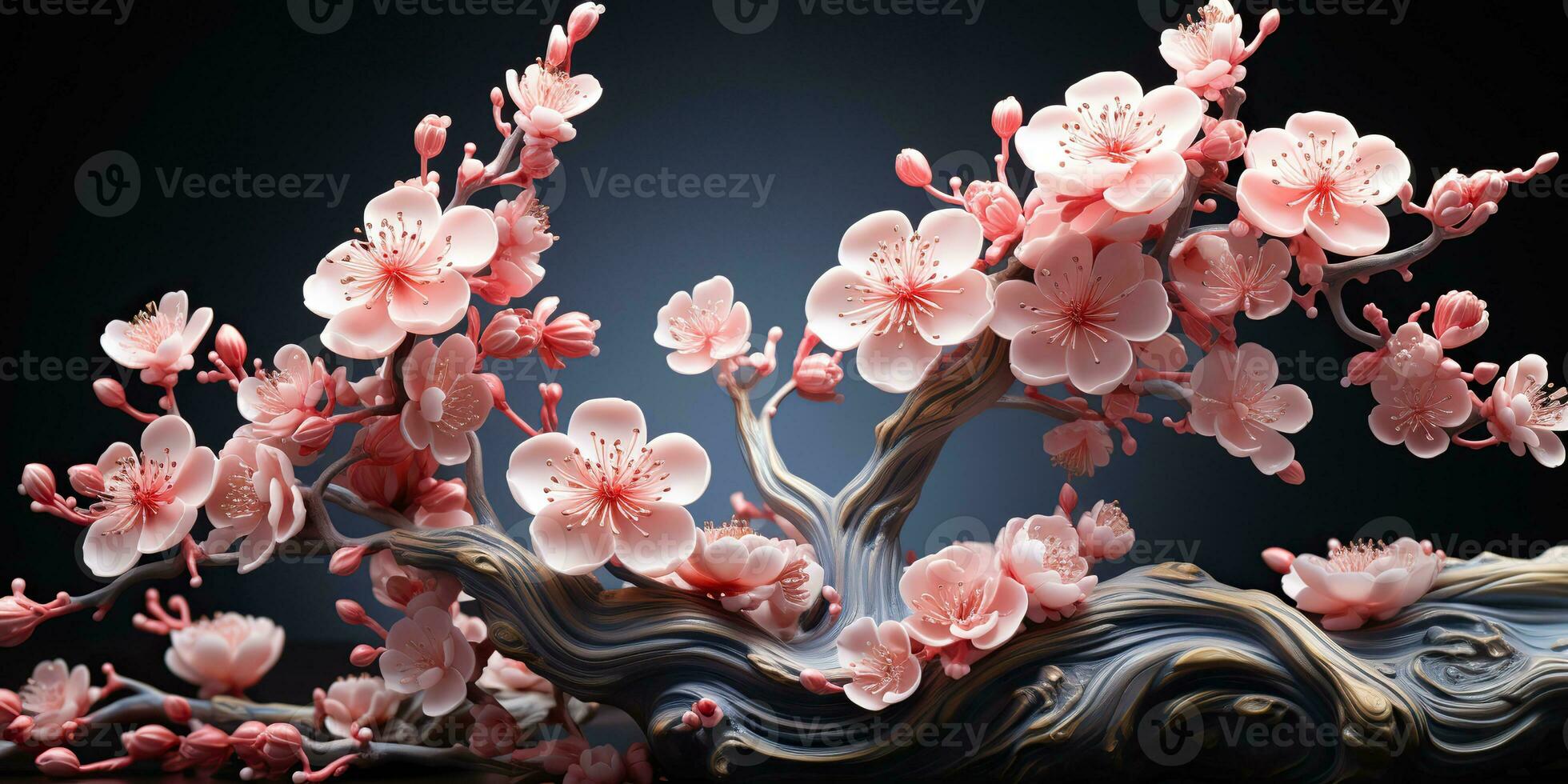 AI Generated. AI Generative. Asian Japanese flower plant sakura cherry blossom little tree decoration. Graphic Art photo