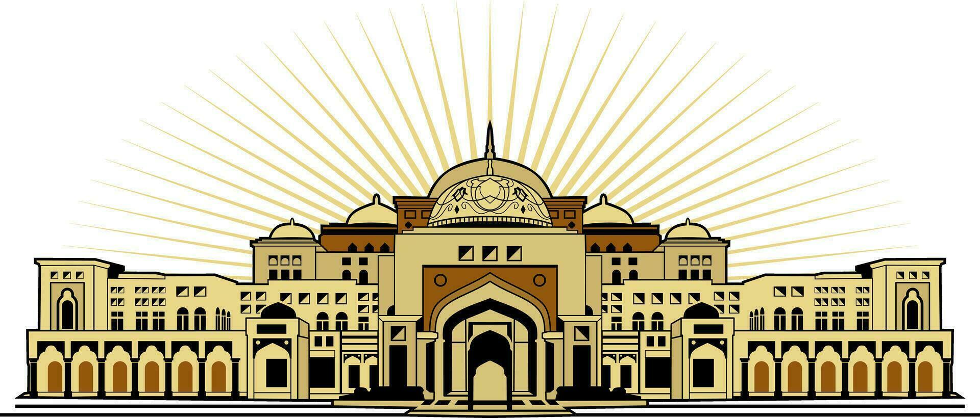 Qasr Al Watan Presidential Palace Abu Dhabi Design Vector Art