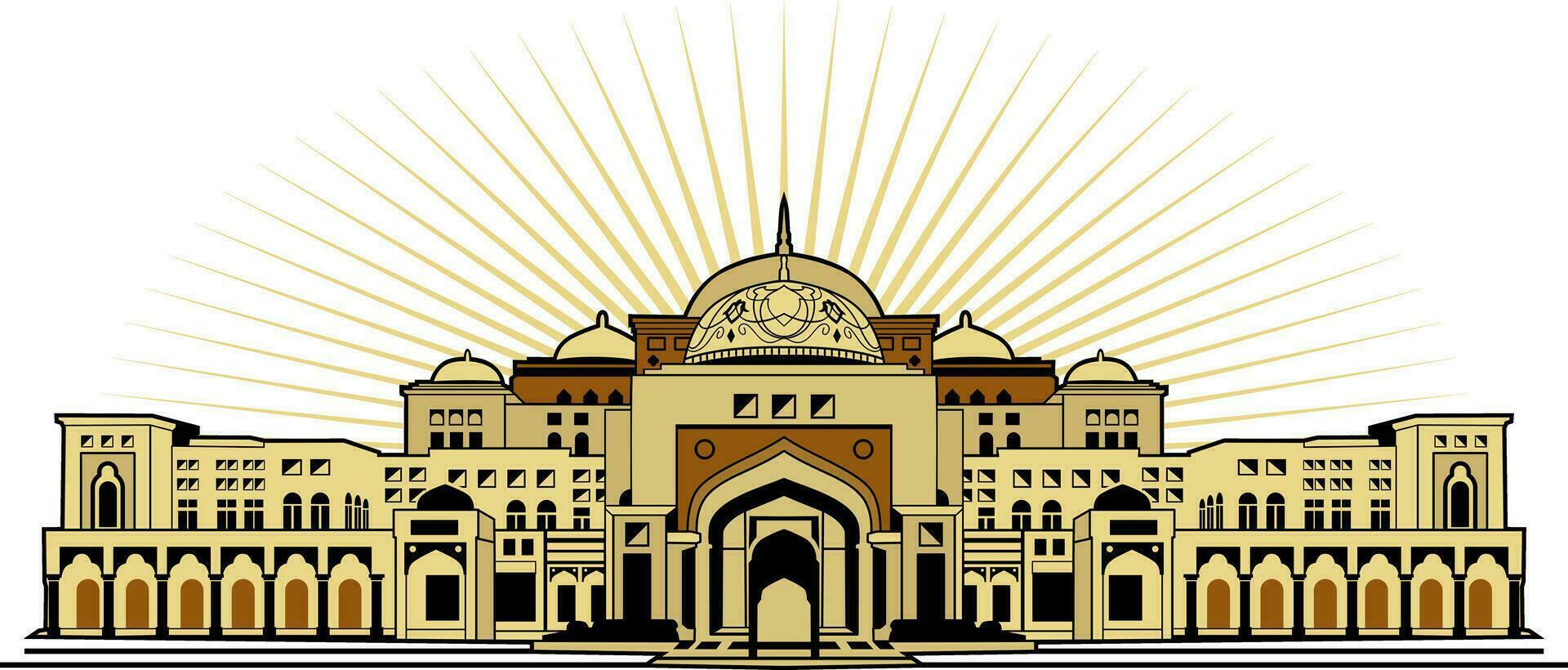 Qasr Al Watan Presidential Palace Abu Dhabi Design Vector Art