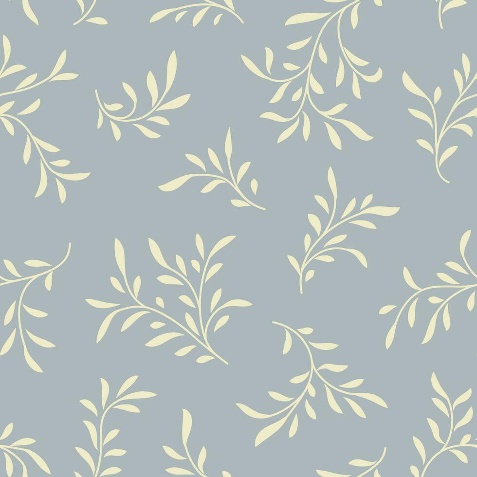 Floral seamless pattern. Branch with leaves ornamental texture. Flourish nature summer garden textured background vector