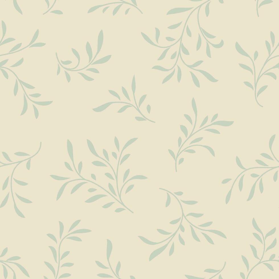 Floral seamless pattern. Branch with leaves ornamental texture. Flourish nature summer garden textured background vector