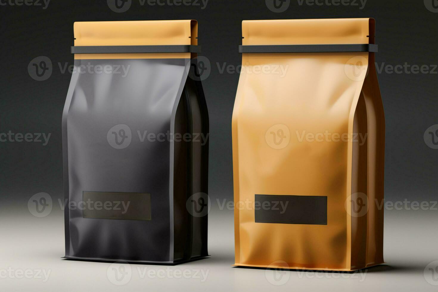 Versatile packaging mockup, Isolated brown bag template, dual view, white background AI Generated photo