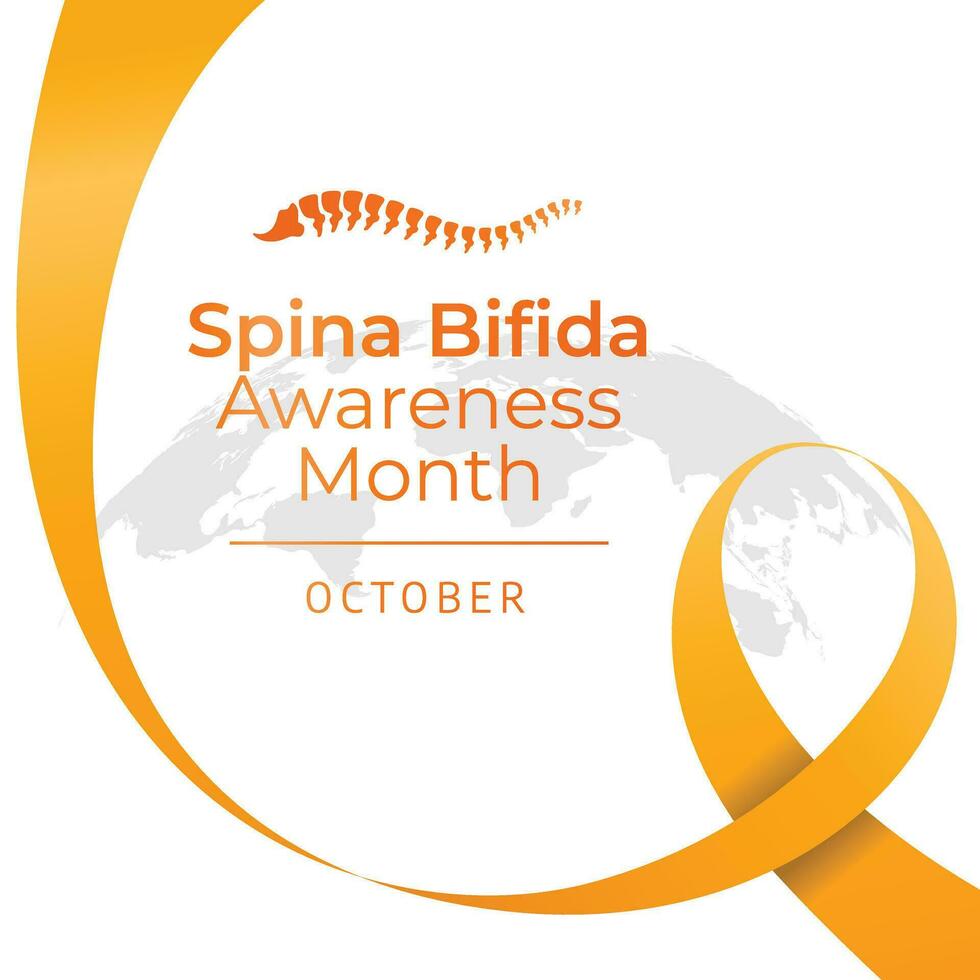 National Spina Bifida Awareness Month vector design template good for celebration usage. yellow ribbon vector design. flat ribbon design. vector eps 10.