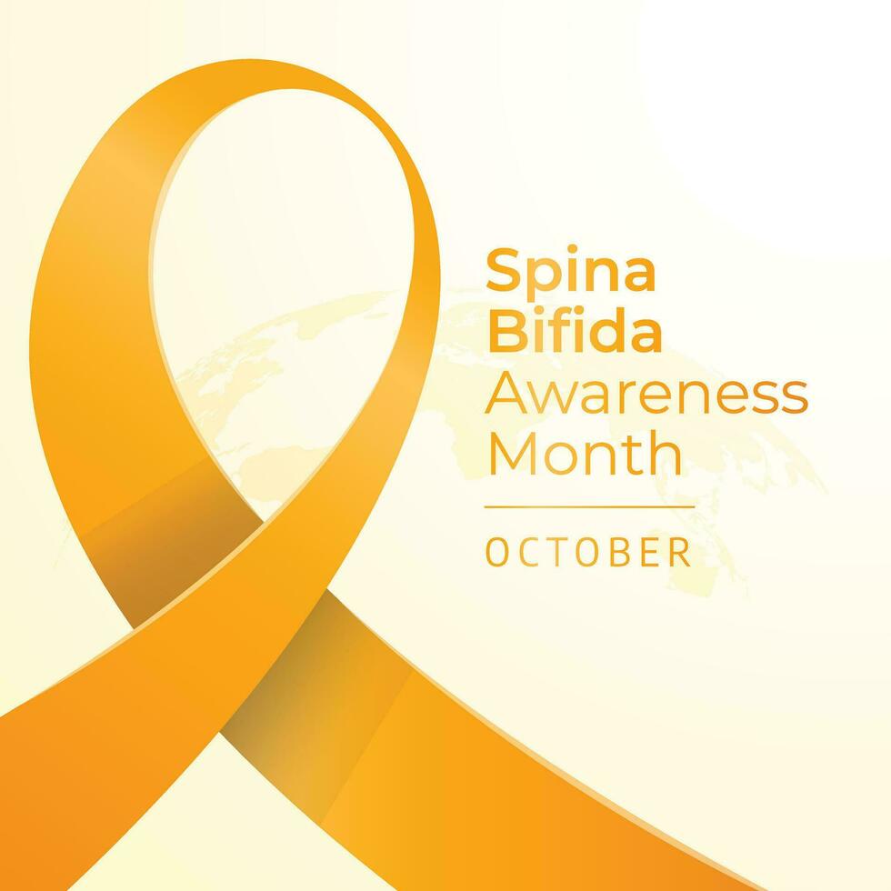 National Spina Bifida Awareness Month vector design template good for celebration usage. yellow ribbon vector design. flat ribbon design. vector eps 10.