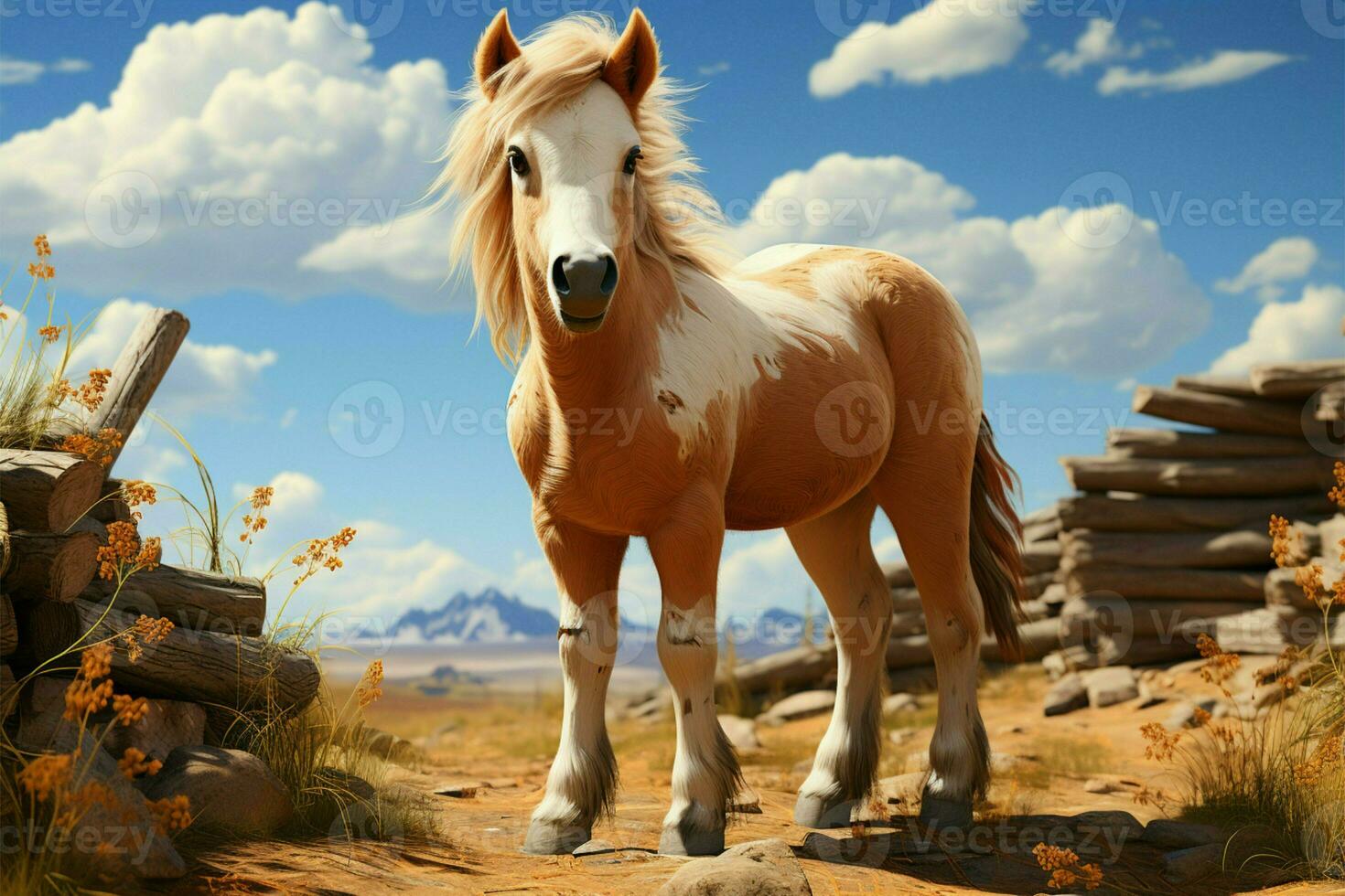 Barnside beauty, adorable horse stands as a lovable symbol of companionship AI Generated photo