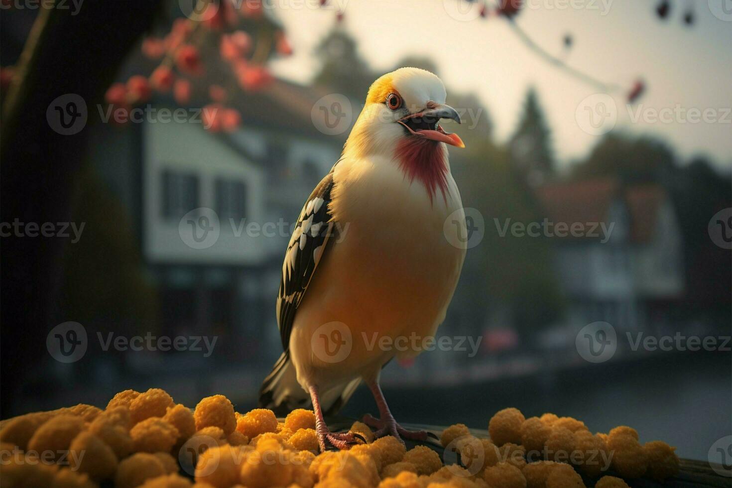 Hand feeding seagulls pork snacks, creating a memorable seaside moment AI Generated photo