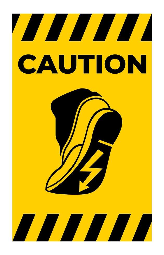 Caution Sign Use Anti-Static Footwear Symbol vector