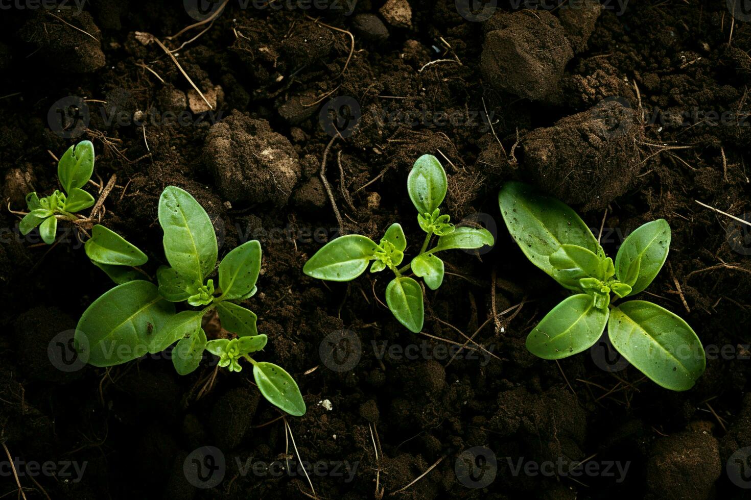 Growths foundation, Top view fertile soil texture, offering copious copy space for gardening AI Generated photo