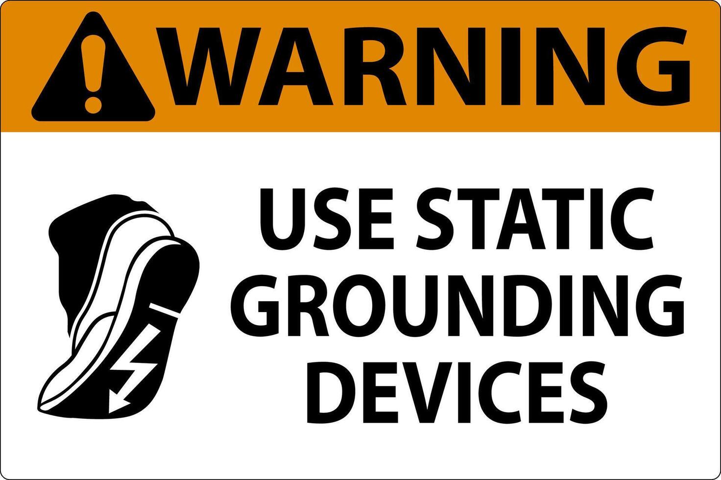 Warning Sign Use Static Grounding Devices vector