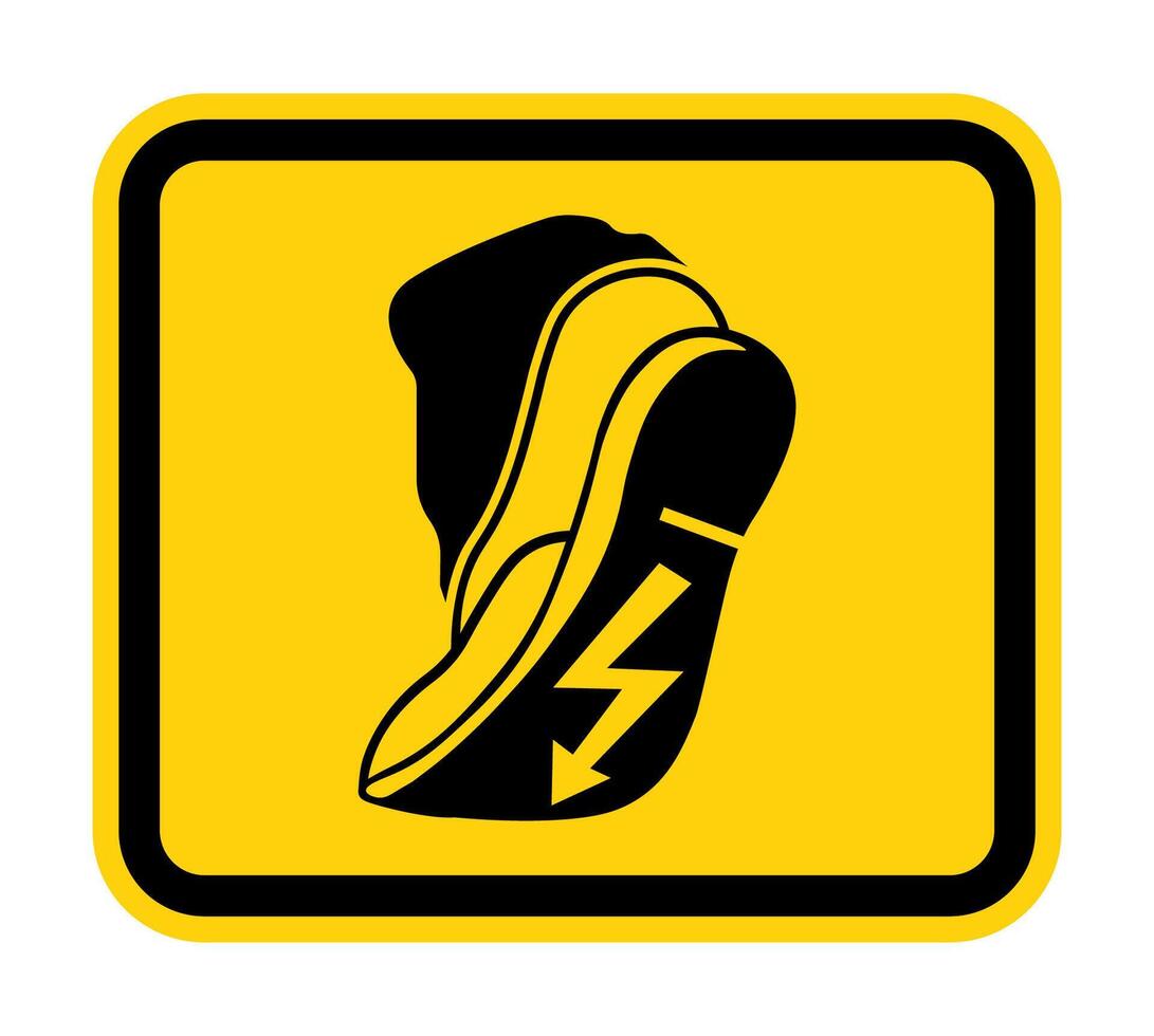 Caution Sign Use Anti-Static Footwear Symbol vector