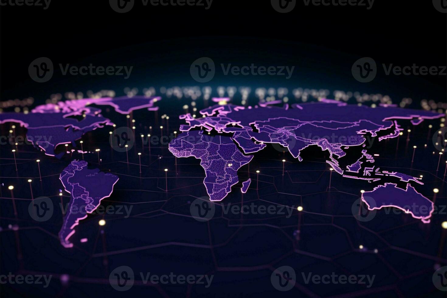 Tech infused. 3D world map background enhances modern themes dynamically AI Generated photo