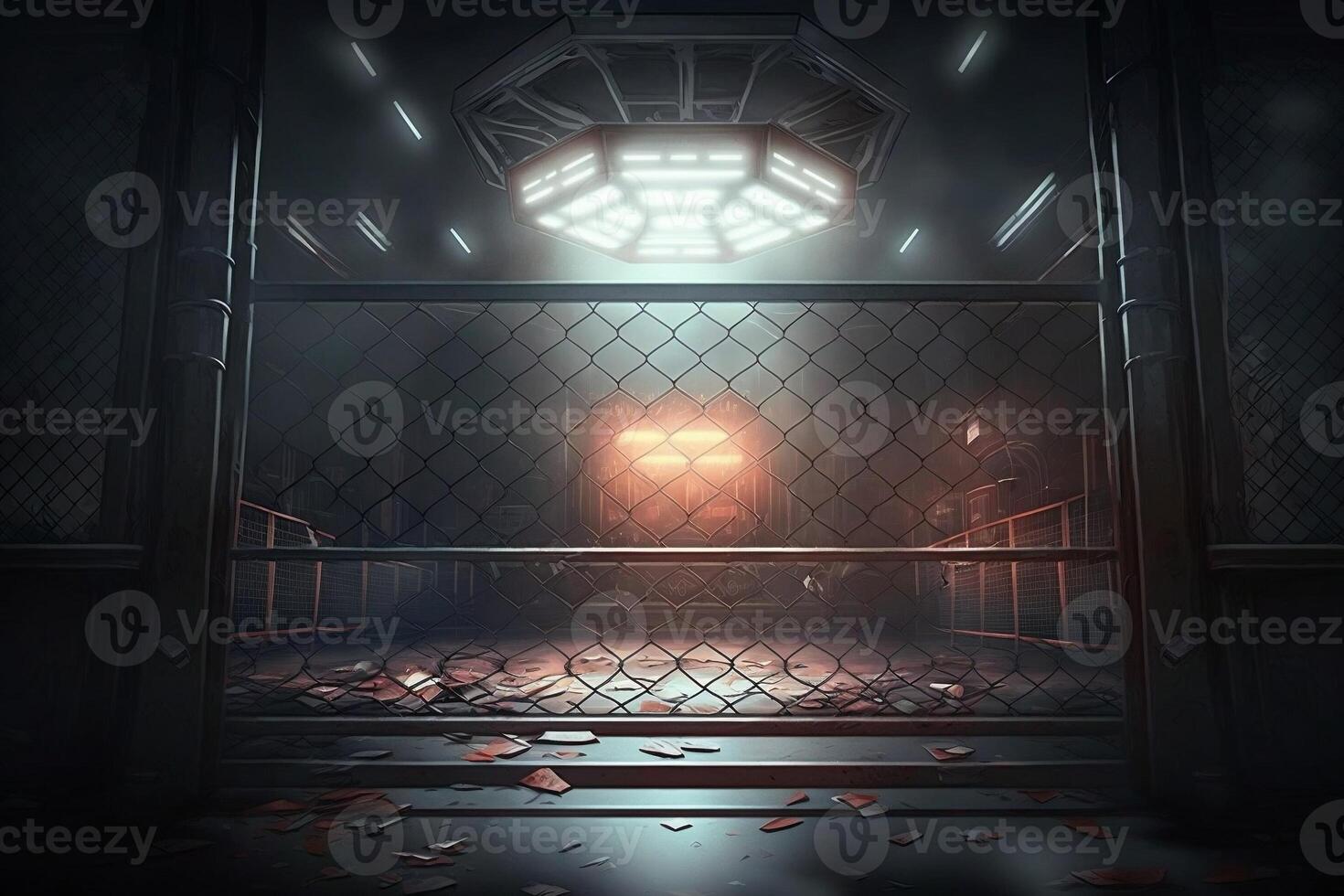 Fighting ring surrounded by a fence, photo
