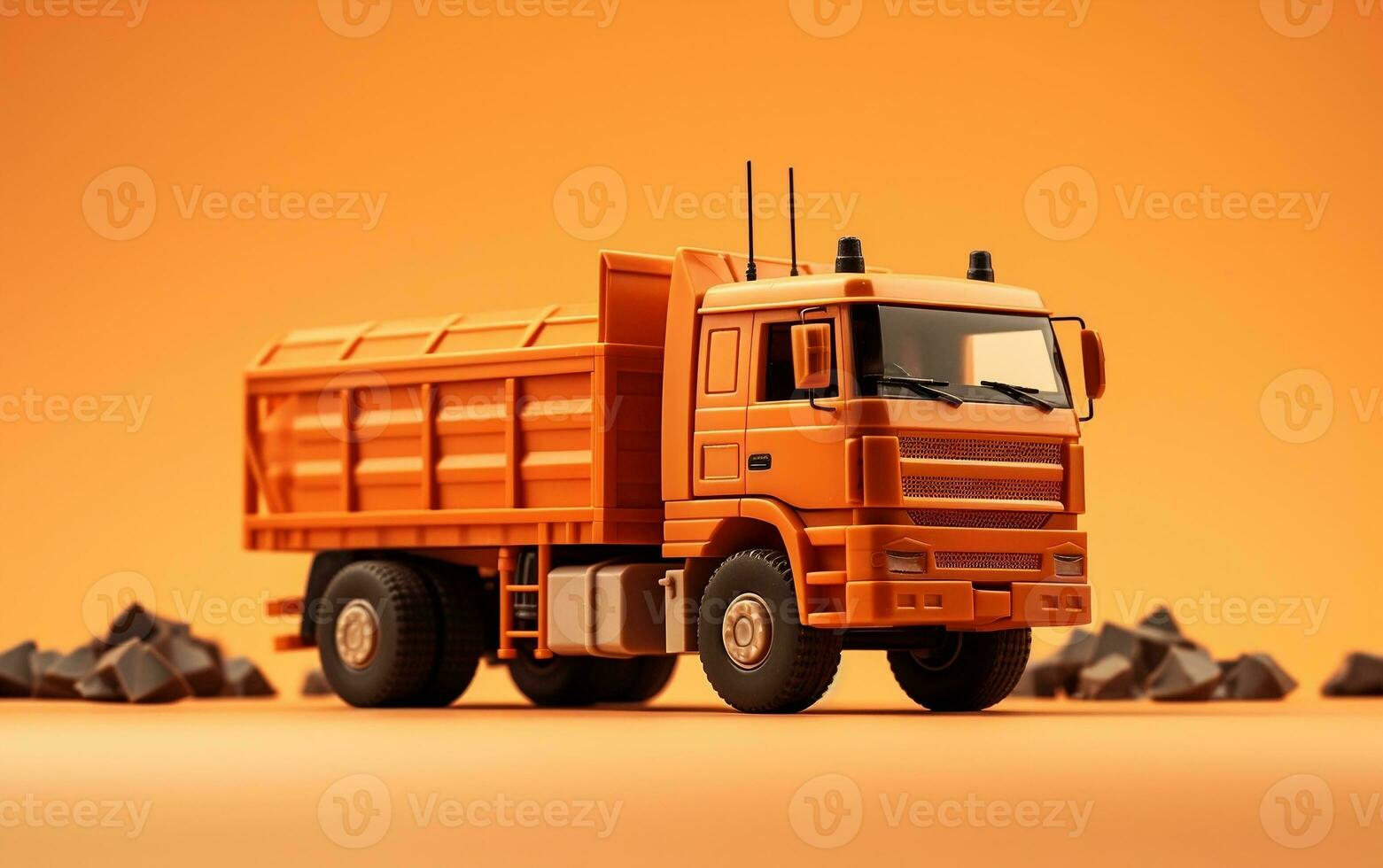 A 3D minimalistic representation of a heavy transportation vehicle, Generative Ai photo