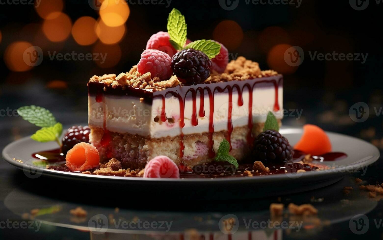 Product photo of an incredibly delectable vegan dessert, Generative Ai
