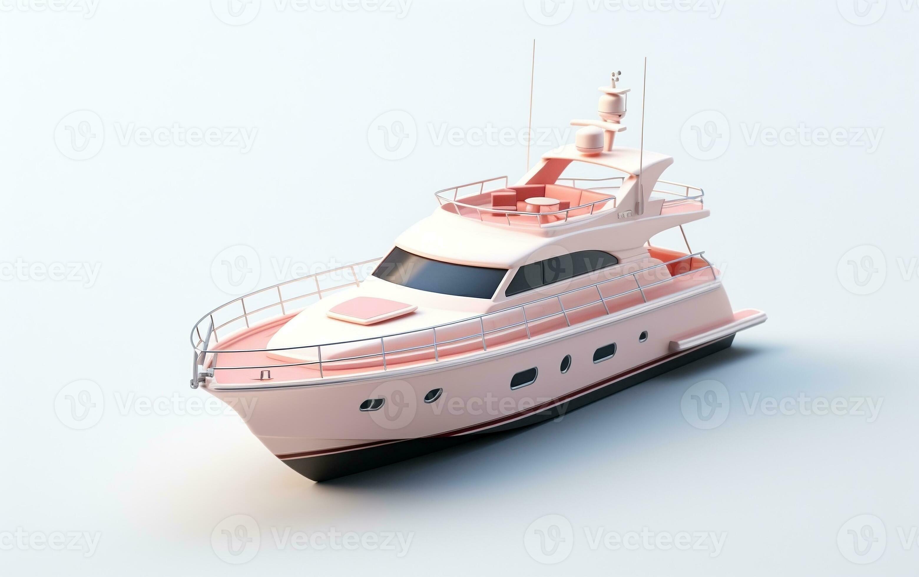 Tiny cute isometric yacht emoji Soft design, Generative Ai 29503407