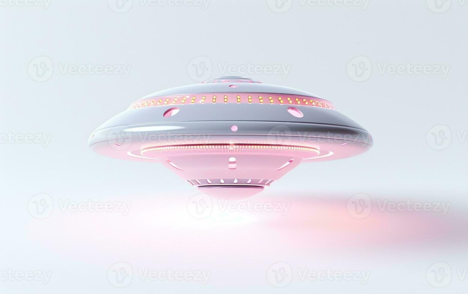 Tiny isometric flying UFO emoji - Soft, smooth design, Generative Ai photo