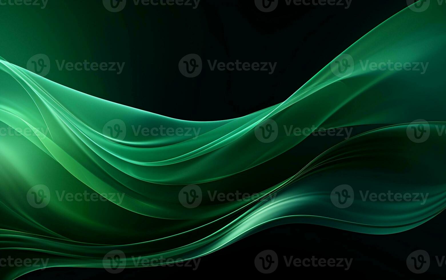 Fluid Green Abstraction Vector Background. Generative Ai photo