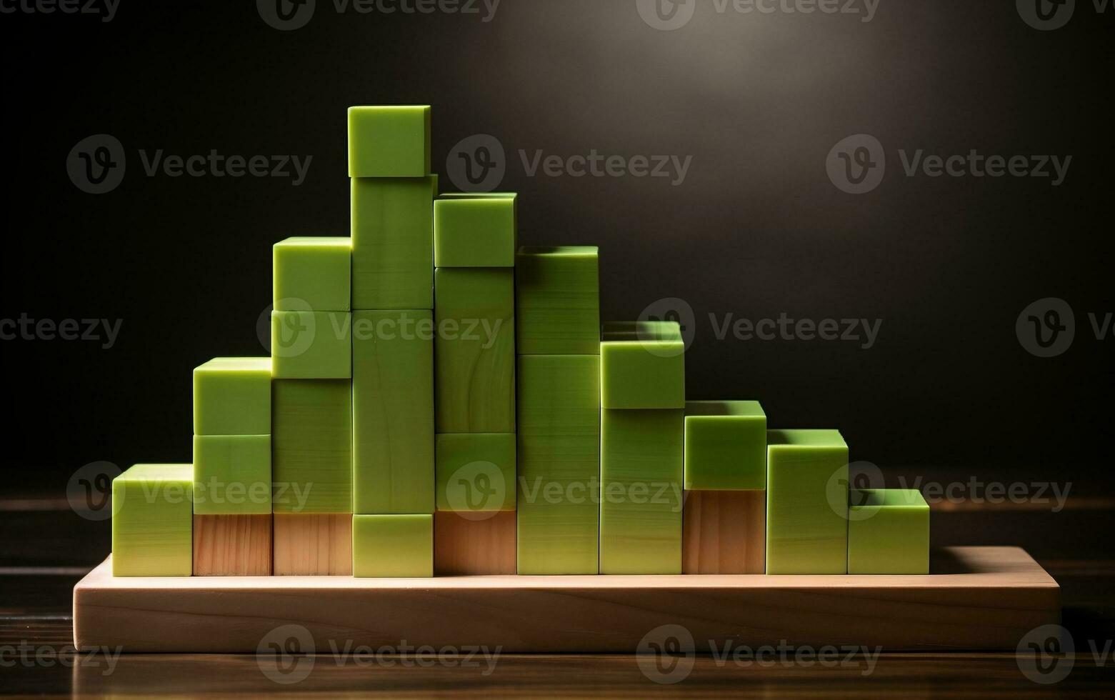 Growing Green Up Arrow Print Screen. Generative Ai photo