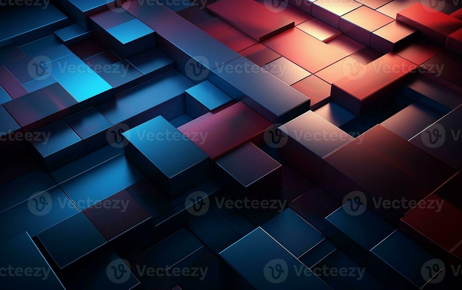 Red and Blue Abstract Artistic Rendering, Generative Ai photo
