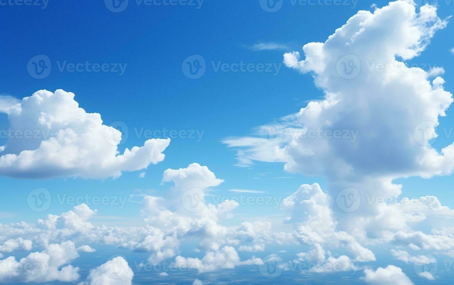 Clouds in Blue Sky, Generative Ai photo