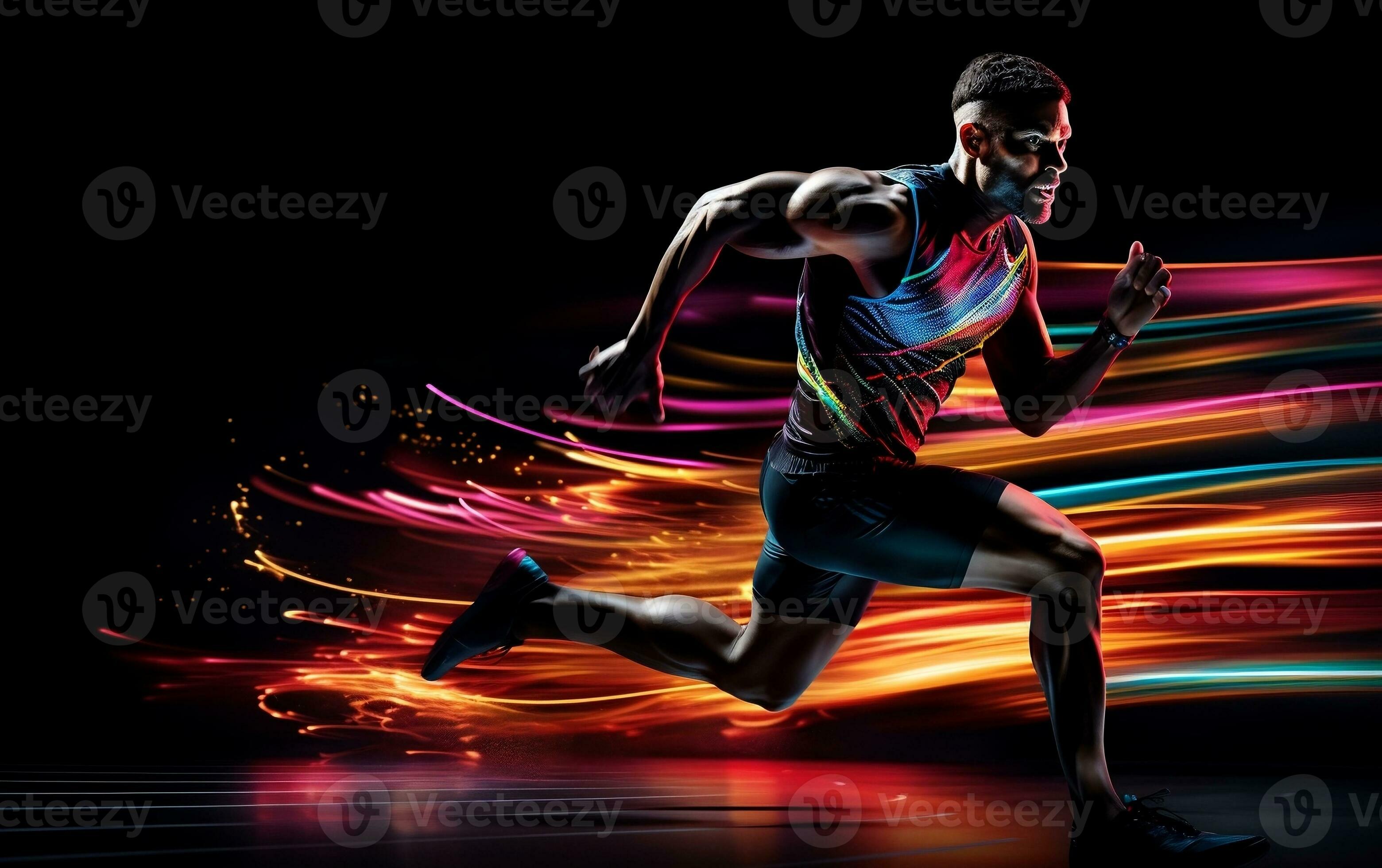 Sportsman Running Motion Blur, Generative Ai 29504050 Stock Photo at  Vecteezy