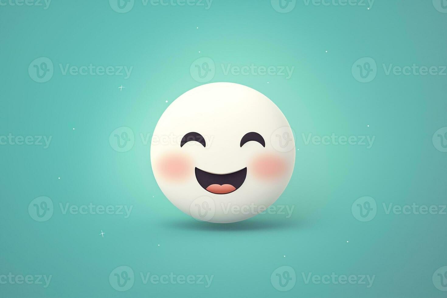 Joyful Expression in a Minimalist Cartoon Concept, Generative Ai photo