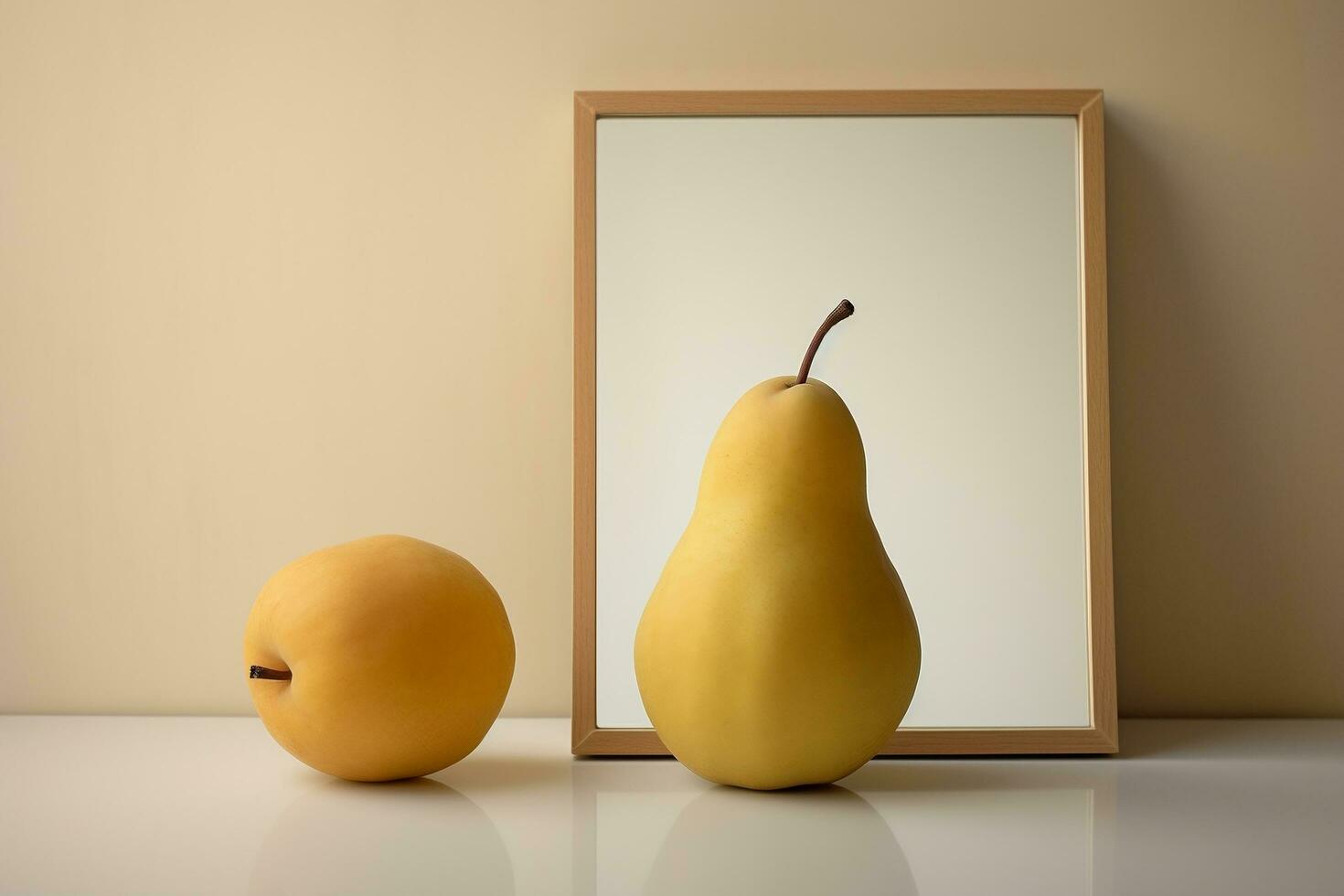 Captivating Minimalist Realistic Photography of a Pear, Generative Ai photo