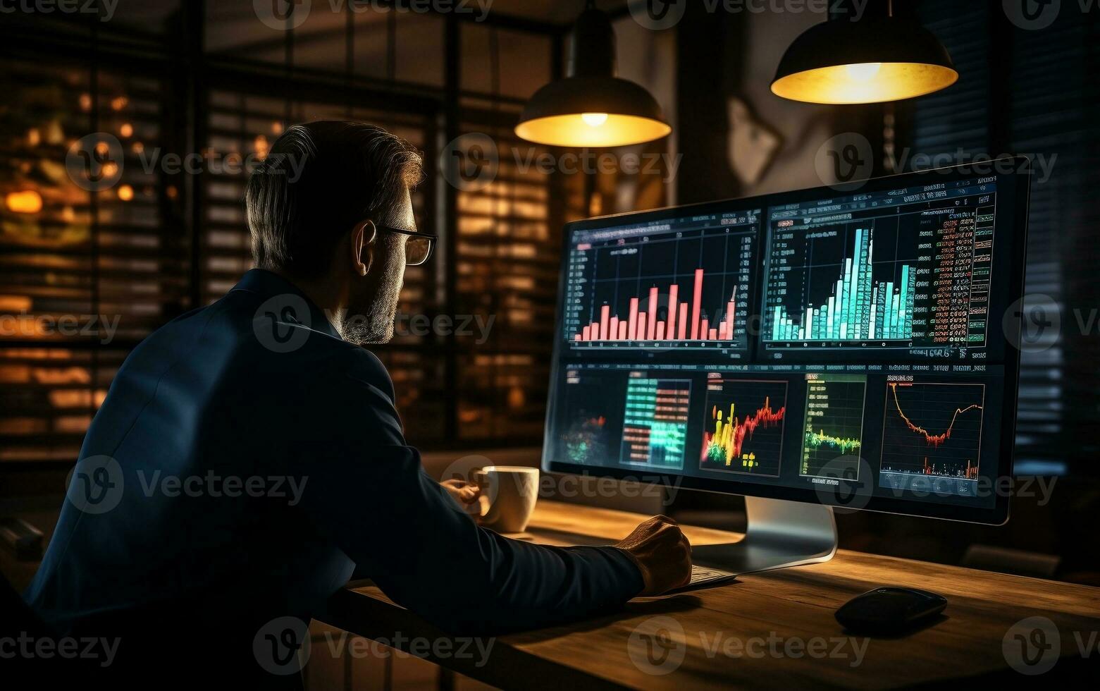 Analyzing a company's financial balance sheet, Generative Ai photo