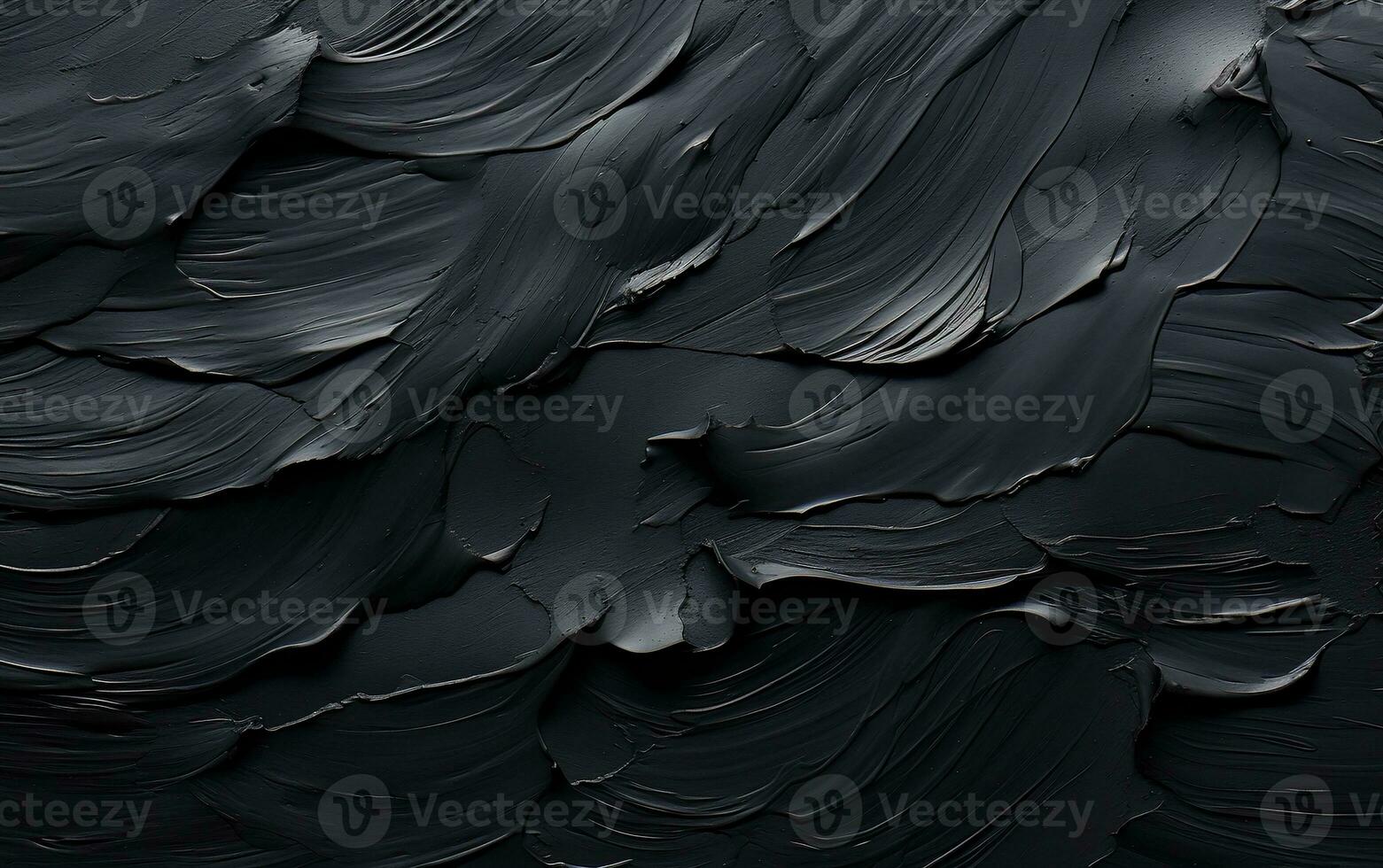 Pattern of black brush strokes in oil and acrylic, Generative Ai photo