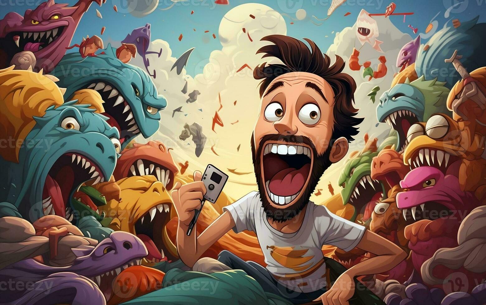 Creating a Playful Cartoon style Poster with Dynamic Edits, Generative Ai photo