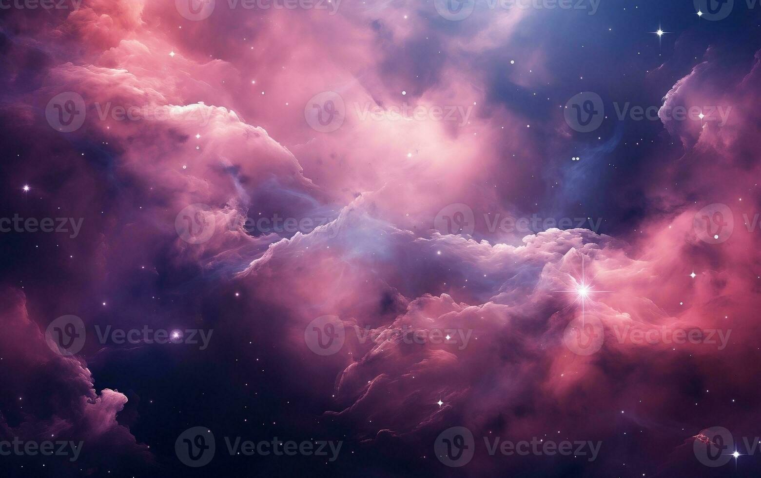 Vibrantly Illuminated Nebula Background with Intricate Details, Generative Ai photo