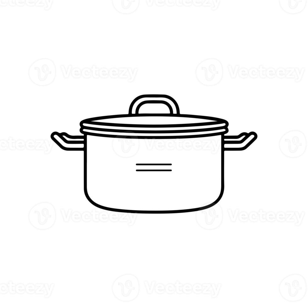 Lineal Cooking Pot Vector on White Background photo