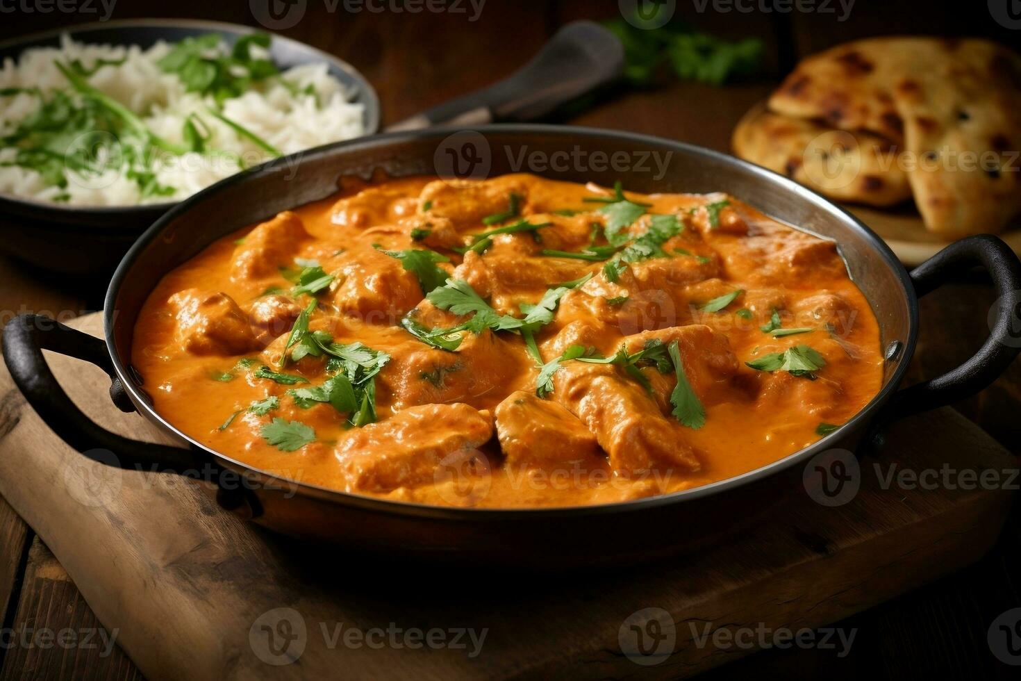 Flavorful Indulgence Butter Chicken Dish. Generative By Ai photo