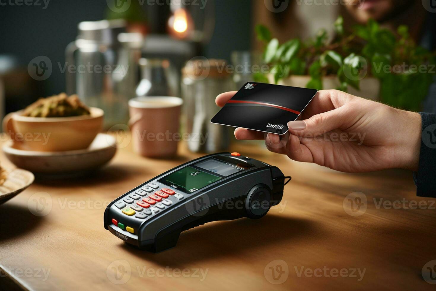 Exploring the Payment Concept Customer Holding a Credit Card. Generative By Ai photo