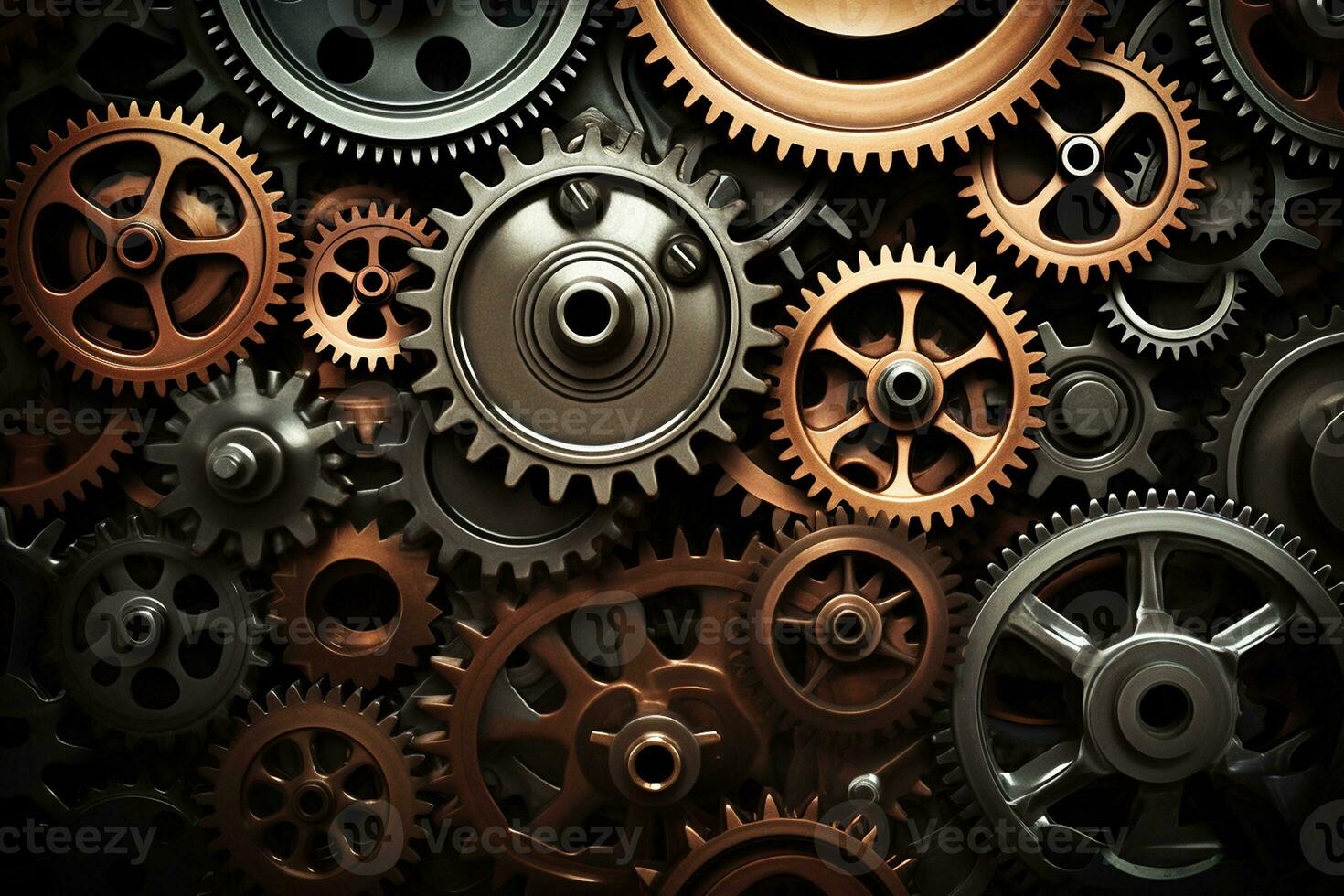 Abstract Background with Machinery Components. Generated By Ai photo