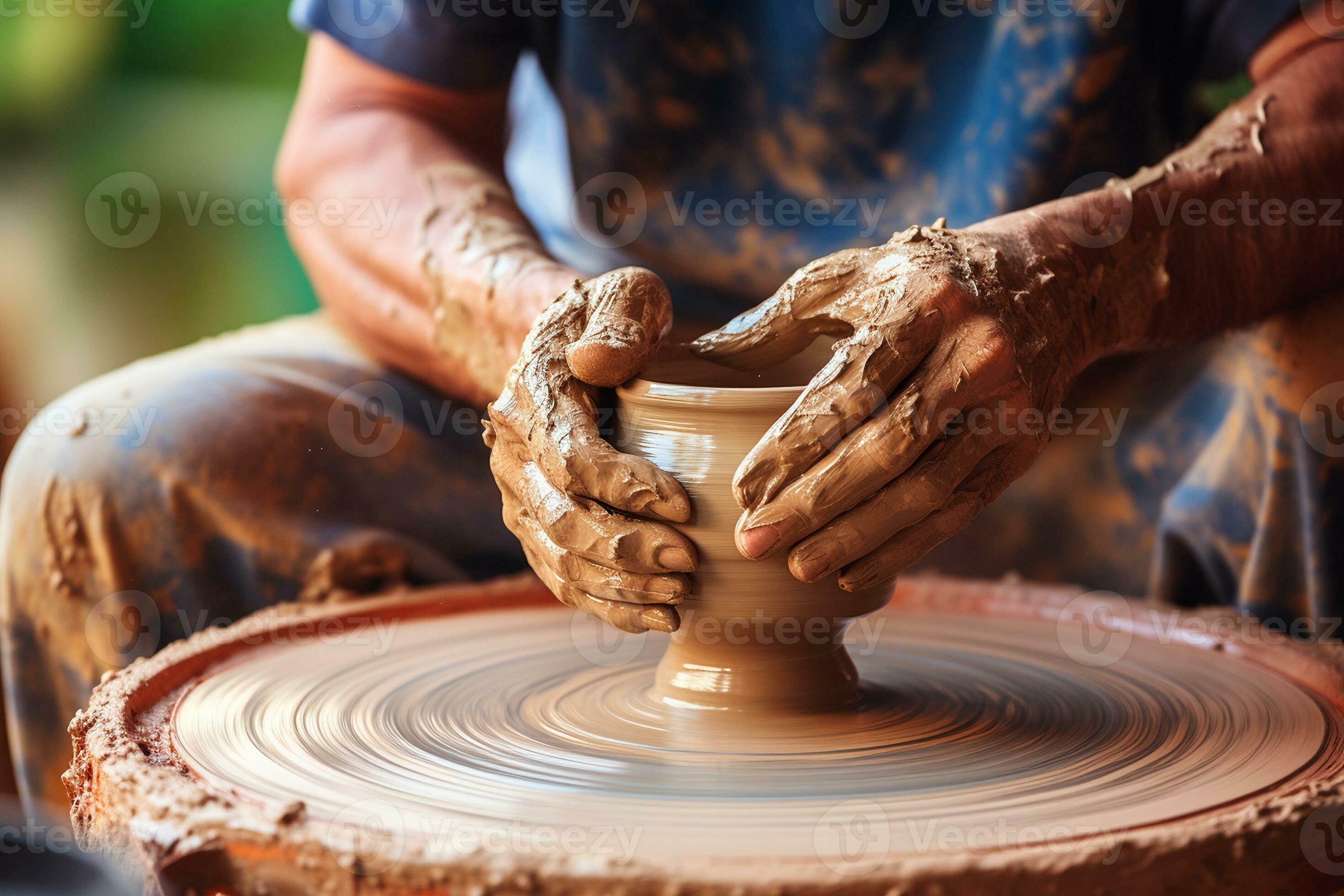 Potter's Hands Molding Clay Vase. Generative By Ai 29506293 Stock Photo at  Vecteezy