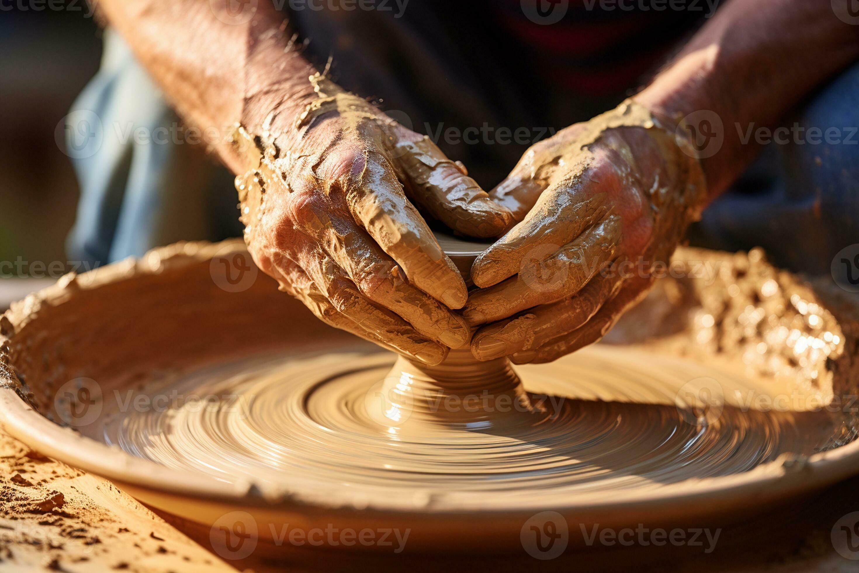 Potter's Hands Molding Clay Vase. Generative By Ai 29506305 Stock Photo at  Vecteezy