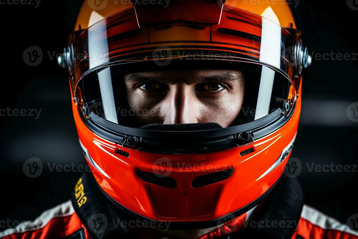 A Formula One Racing Driver in Helmet Before Start. Generative By Ai photo