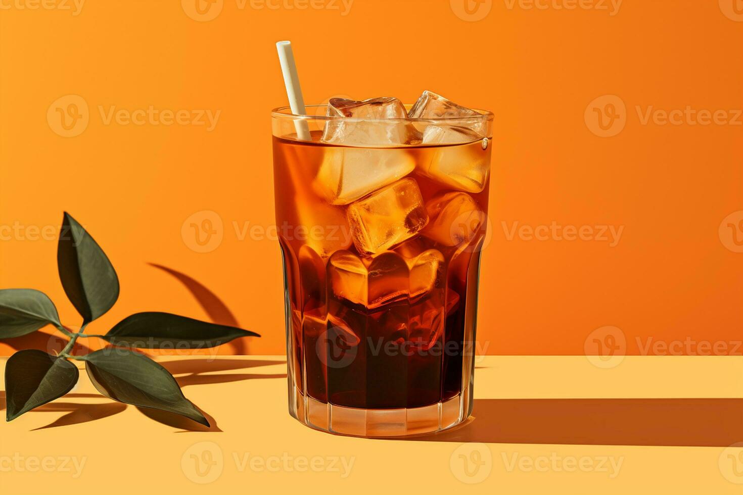 Delicious Iced Cold Brew Coffee with Pumpkin Spice. Generative By Ai photo