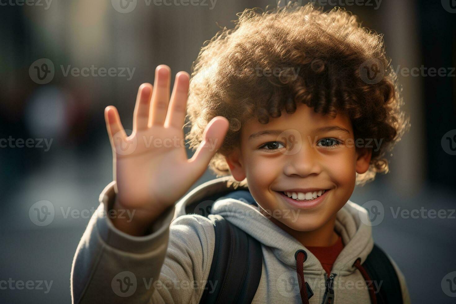 el alegría de conexión un niño y su alto cinco. generativo por ai foto