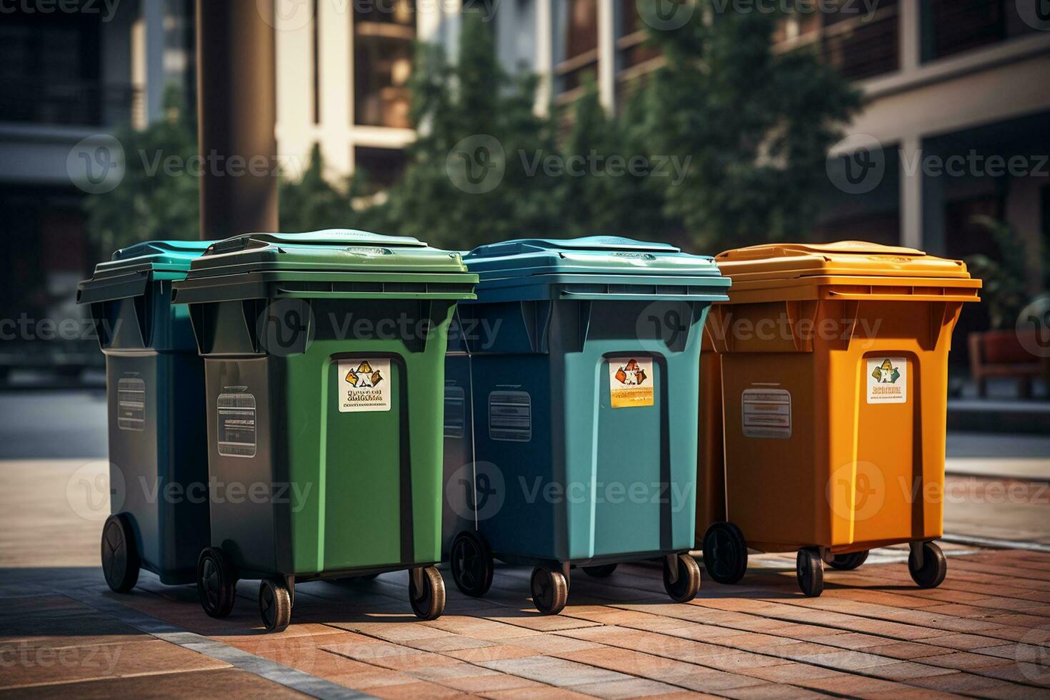 Exploring Garbage Containers for Waste Sorting. Generative By Ai photo