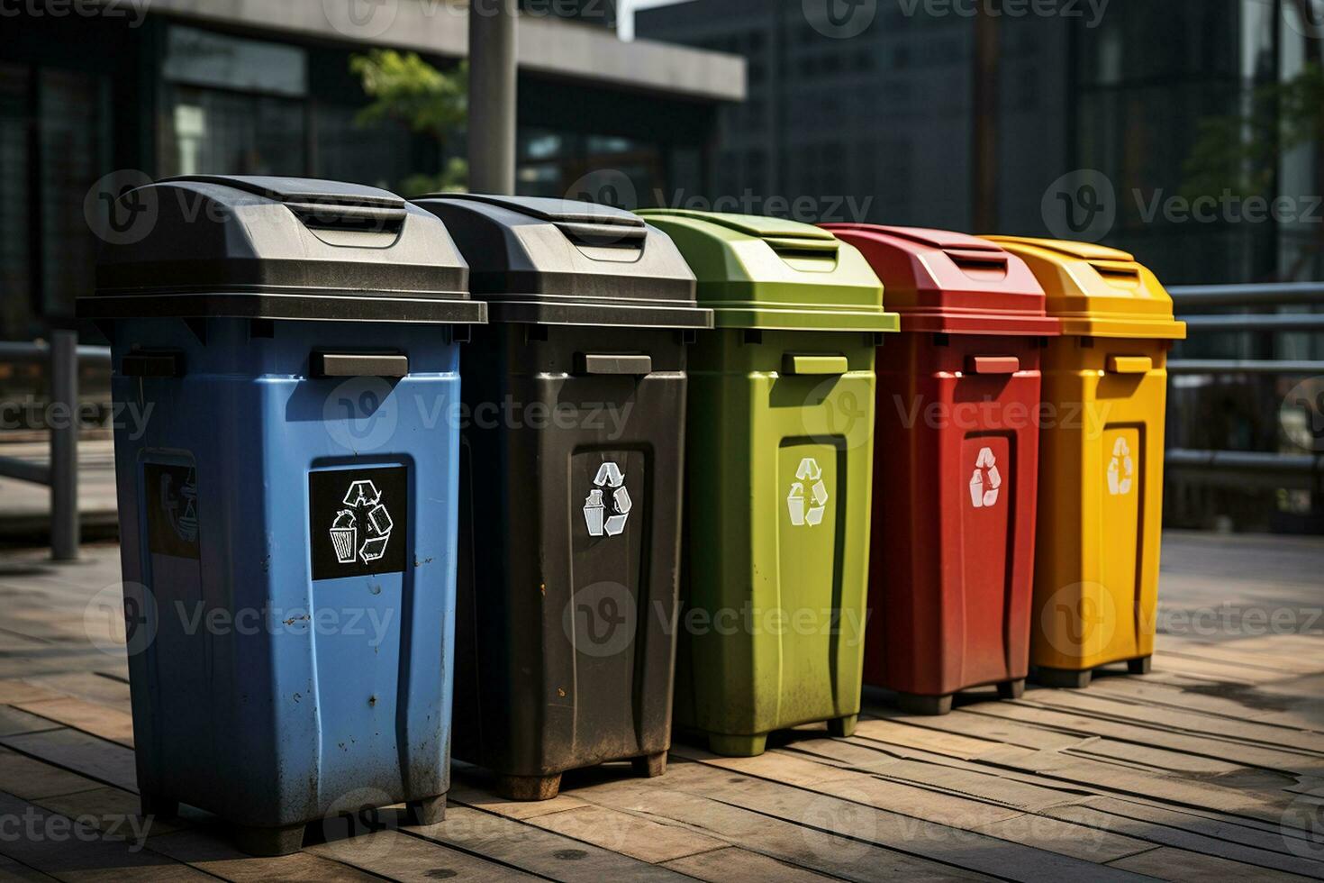 Exploring Garbage Containers for Waste Sorting. Generative By Ai photo