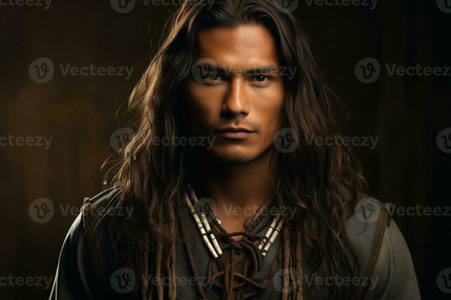 Young Native American Man. Generative By Ai photo