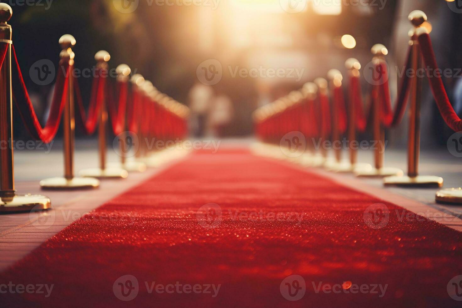 The Glamorous Entrance Luxury Red Carpet Unveiled. Generative By Ai photo