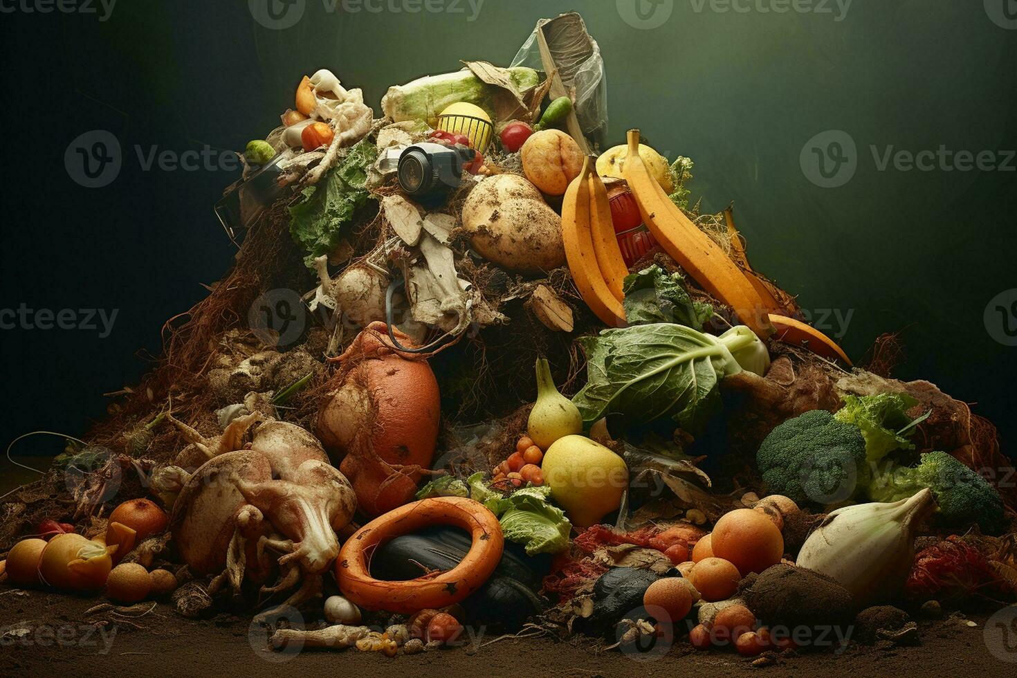 Managing Organic Waste and Garbage Responsibly. Generative By Ai photo