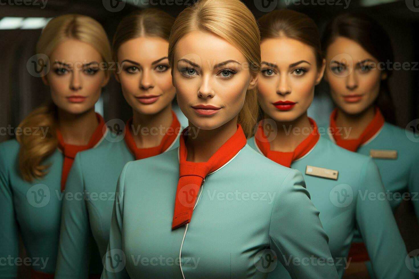The Vital Role of Women in the Stewardess Profession. Generative By Ai photo